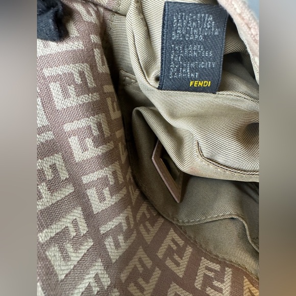 Fendi Zucchino Vitello Pink Canvas Crossbody or Shoulder Bag | Fair Condition - Picture 9 of 17